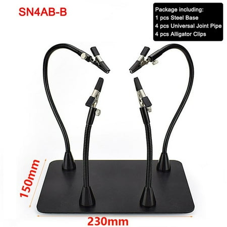

Hand Hot Air Gun Frame PCB Board Holder Heat Gun Stand Helping Hands Soldering Tool 3X LED Magnifying Glass