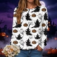 thumbnail image 2 of Duqingm Halloween Shirts for Women 2026 Long Sleeve Funny Graphic T-Shirt Casual Crewneck Tunic Tops Halloween Costumes Adult,XL, 2 of 7