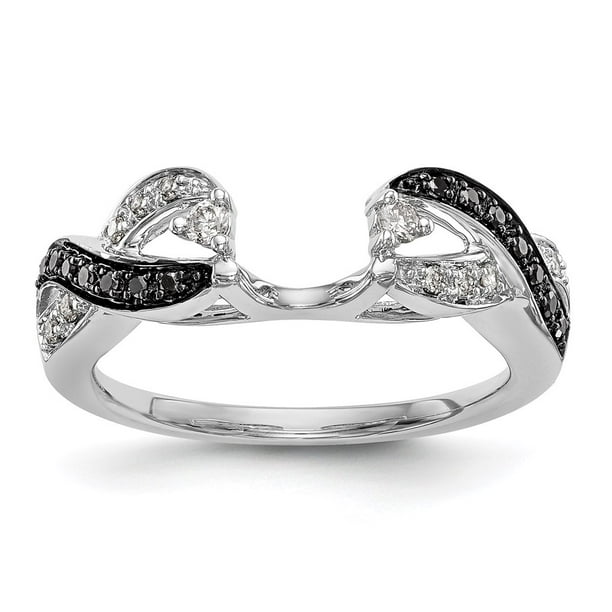 AA Jewels Solid 14K White Gold Engagement Black and White Diamond
