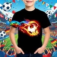thumbnail image 2 of WAYUTE Shirts for Boys Short Sleeve Crew Neck Football Graphic Tee Lightweight Top for Youth Kids Soccer Game Days Casual Summer, 2 of 3