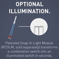 thumbnail image 5 of TM8111LACC 2 SINGLE 1w & 1 SINGLE POLE 3w pole decora switch 15amp 120/277 volt light almond qty 1, 5 of 7