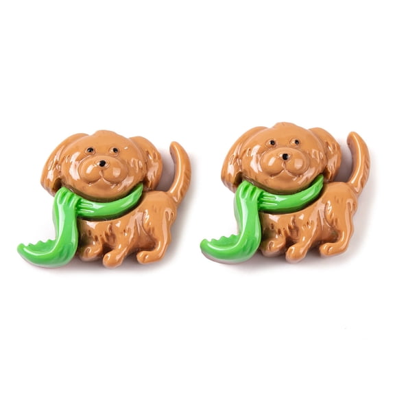 Christmas Decorations Theme Opaque Resin Decoden Cabochons Dog 20.5x28.5x10mm