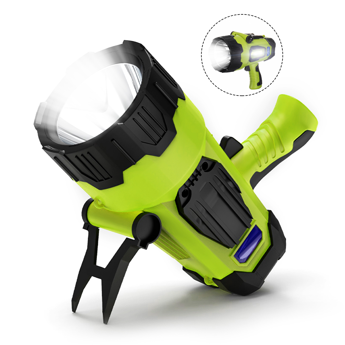 Rechargeable spotlight, Spot lights hand held large flashlight 5000 lumens handheld spotlight Lightweight and Super bright flashlight, for fishing and hunting, forestry, adventure - image 1 of 7
