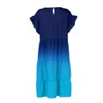 thumbnail image 3 of Puntoco Vestido De Manga Corta Con Cuello En V, Vestido De Verano Para Mujer, Cuello Redondo, Estampado Casual, Manga Corta, Vestido Con Volantes, Azul S, 3 of 4