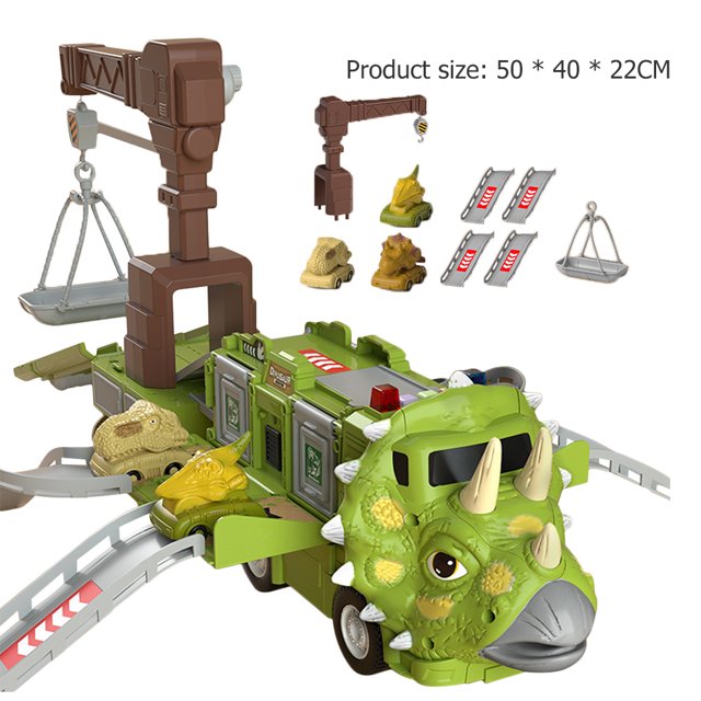 Coche de pista de deformación de dinosaurio, coche de bricolaje no tóxico para regalo de cumpleaños de bebé (D) Likrtyny Para estrenar