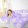 thumbnail image 4 of Erosebridal Cute Floral Daisy Comforter Sets King Size,Purple Bowknot Comforters & Duvets,Plant Leaf Bedding King Comforter Set For Girls,Super Cozy Room Decoration Reversible，3-Piece, 4 of 8