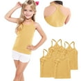 thumbnail image 6 of ZACPNCV 4 Pieces Girls Dance Tank Tops Racerback Camisole Undershirts Spaghetti Strap Camis Dance Clothes Tank Tops for Girls Yellow 6-7 Years, 6 of 7