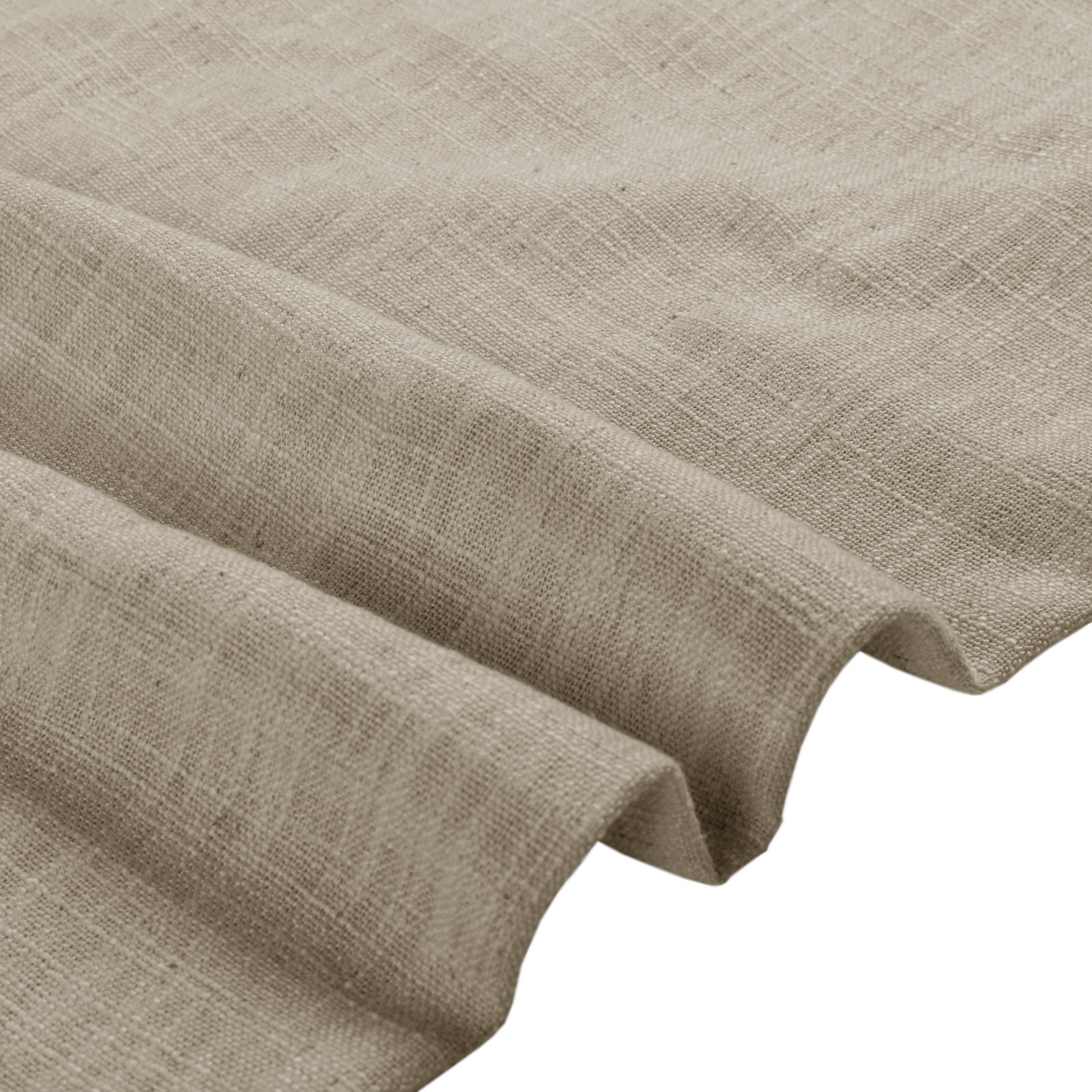 TWOPAGES 84 W X 102 L Inch Curtain Pinch Pleat Hanging Style Drape Light Filtering Linen Blend Textured Drapery for Kitchen, 1 Panel, Grey Beige
