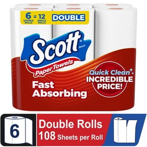 Scott Choose-A-Sheet Paper Towels, 6 Double Rolls