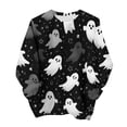 thumbnail image 2 of Meichang Sweatshirts for Women Trendy Halloween Ghost Graphic Sweatshirts Oversized Long Sleeve Crew Neck Pullover Holiday Party Sweatshirt, 2 of 8