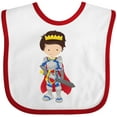 thumbnail image 3 of Inktastic Prince, King, Knight, Sword, Crown, Brown Hair Boys Baby Bib, 3 of 4