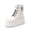 WHITE, variant on BURUDANI Women Chunky High-Heel Platform Combat Ankle Boots Goth Lace-Up Motorcycle Booties