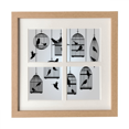 thumbnail image 1 of Illustration Birds Cage Outline Frame Wall Tabletop Display 4 Openings Picture, 1 of 3