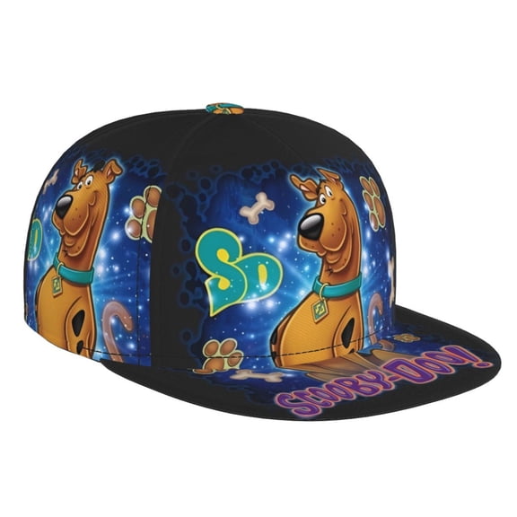 Scooby-Doo Baseball Cap For Men, Women & Kids, Classic Flat Brim Hat Hip Hop Trucker Hat Adjustable Snapback Hat