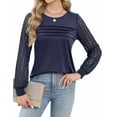 thumbnail image 4 of Zeagoo Womens Elegant Blouse Lace Long Sleeve Tops Dressy Cute Fall Tops Casual Work T-Shirts, 4 of 8