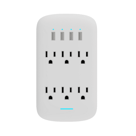 6 Outlet Surge Wall tap with 4 USB