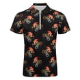 thumbnail image 4 of Cycling Watercolor On Black Men Zipper T-shirt Summer Casual Short Sleeve T-shirt Top, 4 of 7