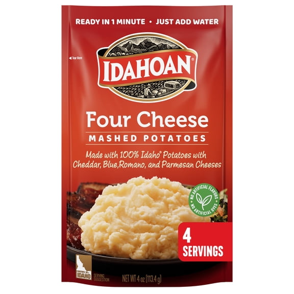 Idahoan Four Cheese Mashed Potatoes, 4 oz Pouch