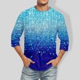 thumbnail image 2 of Men'S Round Neck Three-Quarters Sleeve Top Casual Fashion T-Shirt 4XL, 2 of 5