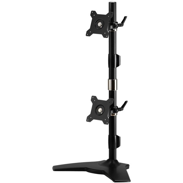Stand Based Vertical Dual Monitor Mount. Up to 24", 26.4lb monitors