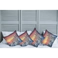 thumbnail image 2 of Ambesonne Forest Throw Pillow Cover 4 Pack, Sunrise at Wintertime, 16", White Red, 2 of 5