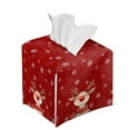 thumbnail image 6 of ZUXONGSY Christmas Deer Square Tissue Box Covers PU Leather Tissue Cube Box Cover Wear Resistant Facial Tissue Case Waterproof Tissue Cover Christmas Home Decoration, 6 of 7