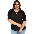thumbnail image 1 of Blusa acanalada Roman Fashion/Tallas Extras, 1748 (Negro) negro 36 Roman Fashion Blusa extra 1748, 1 of 7