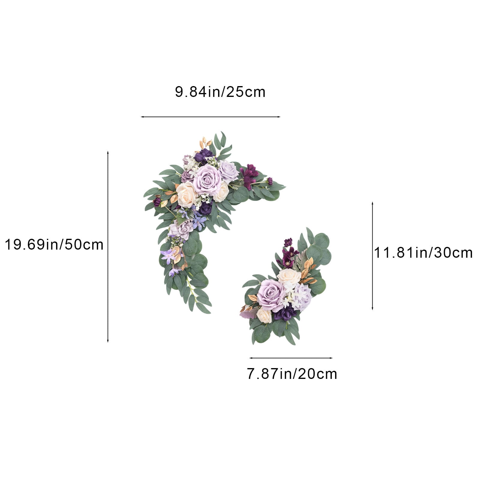 Roiihwy Artificial Flowers for Outdoor 19.68X9.84X3.14 Inches, Artificial Plants & Flowers Be Suited to Banquet, Party, Reception Entrance Wedding Arch and Background Decoration