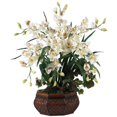 thumbnail image 1 of Nearly Natural 1199-WH Large Cymbidium Silk Flower Arrangement, White, 1 of 2