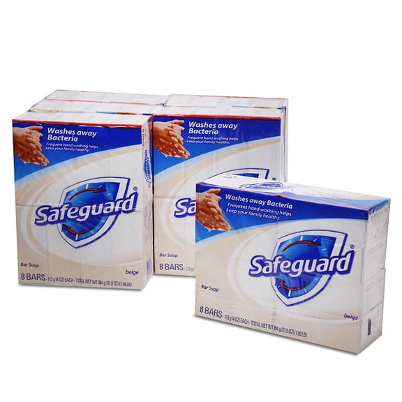 Safeguard Beige Soap, 4 oz bars - 6 Packs x 8 Count, 48 Bars Case