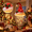 C, variant on Lighted Santa Hat Hanging Chandelier Decor, Warm LED Glow Red Santa Design for Indoor Covered Porch Entryway Living Room Ceiling 9.84in B