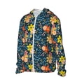thumbnail image 2 of Rocae Blue Floral Print Breathable Sun Protection Hoodie Quick-Dry Lightweight Long Sleeve Hoodie Unisex Running Sports Shirt Large, 2 of 9
