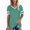 Green, variant on Women's Tops Stitching Sleeves Solid Color Casual V-neck Short Sleeve T-shirt