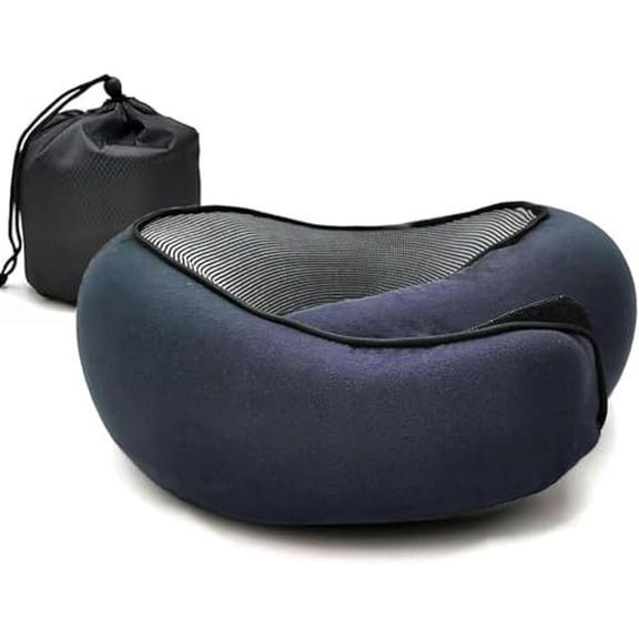 Travel Pillows for Airplanes,Travel Neck Pillow Travel Pillow,Neck Pillow Airplane Memory Foam 360 Degree Support Stowable Pillows for Airplanes Offices and Cars (Dark Blue)