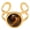Gold Tiger Eye, variant on Stainless Steel Flat Round Polished Adjustable Cuff Ring Gold Rose Quartz R120