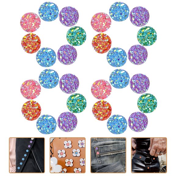ADDHAT 100Pcs Flat Back Rhinestones Craft Assorted Color Round Handcraft Enthusiasts Diy Users