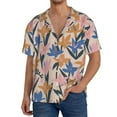 thumbnail image 3 of Wukai Lilies Flowers Men's Casual Short-Sleeve Button Down Shirt - Lightweight Summer Dress Shirt for Daily Wear-Large, 3 of 7