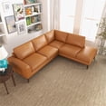 thumbnail image 7 of Allestar Living Room L-Shaped Tufted Leather Tan Right-Facing Sectional Sofa, 7 of 7