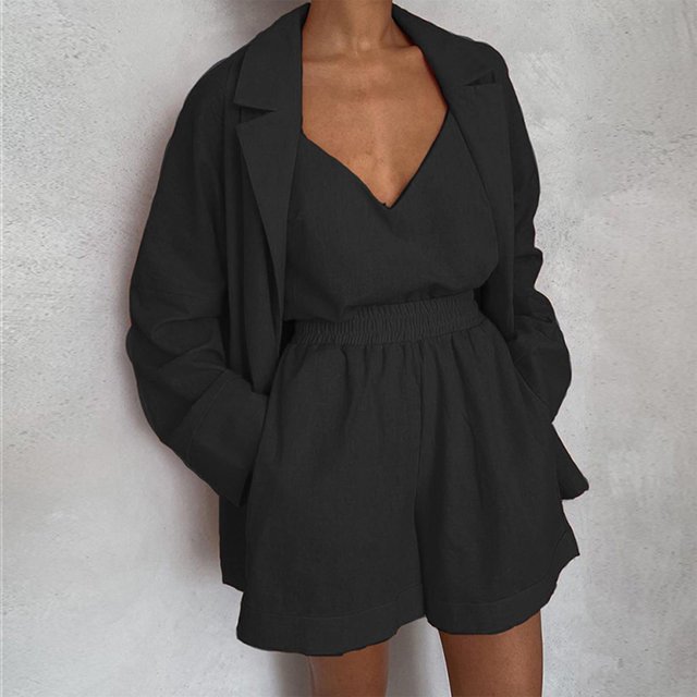 Conjunto a juego de pantalones cortos para mujer Trajes de viaje de verano Temperamento Traje de vacaciones FLhrweasw Nuevo