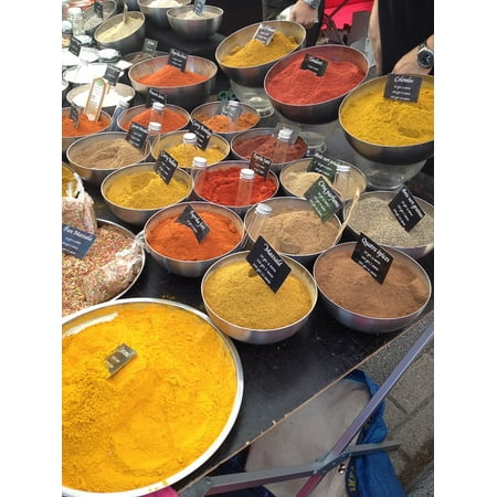 Canvas Print Red Powder Yellow Spices Curry Orange Spicy Stretched Canvas 10 x