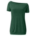 thumbnail image 5 of RMGVDSD Women's Tee Shirts Womens Off The Shoulder Tops Summer Casual Short Sleeve T Shirts Blouse Trendy Clothes Tops, 5 of 6