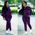 thumbnail image 1 of Conjunto de ropa deportiva de 2Pcs para mujer, pantalones con cordón, sudaderas con capucha, top Chicuu Traje de dos piezas, 1 of 7