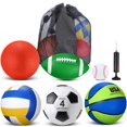 thumbnail image 1 of Set de pelota deportiva Realspring para niños y adolescentes con bolsa deportiva y bomba, 1 of 6