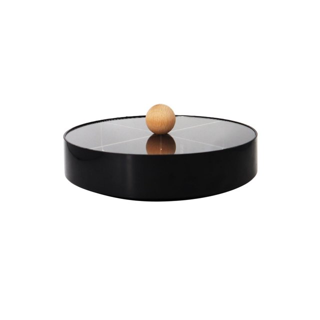 bandeja de dulces Caja de almacenamiento de dulces Accesorios multifuncionales con tapa transparente Bandejas para servir Contenedor de almacenamiento de platos de , Negro (con Base)