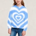 thumbnail image 4 of Fall Loose Tops for Girl Heart Printed Color Contrast Long Sleeve Crew Neck Fashion Casual Pullover Top for Daily Wear Multicolor 04 11-12 Years, 4 of 7