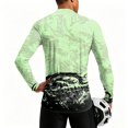 thumbnail image 2 of Dragon Print Quarter Zip Pullover for Men, Long Sleeve Athletic Jersey with Breathable Quick Dry Fabric - Slim Fit Cool Motorcycle Cycling Workout Tops Light Green S, 2 of 6