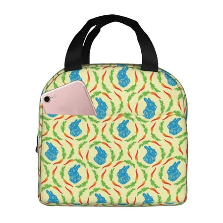 Insulated Lunch Bag for Women Men - Abstract Cartoon Carrot Rabbit Leakproof Cooler Lunch Box for Women Men  Lunch Tote Bags for Work School Picnic Travel