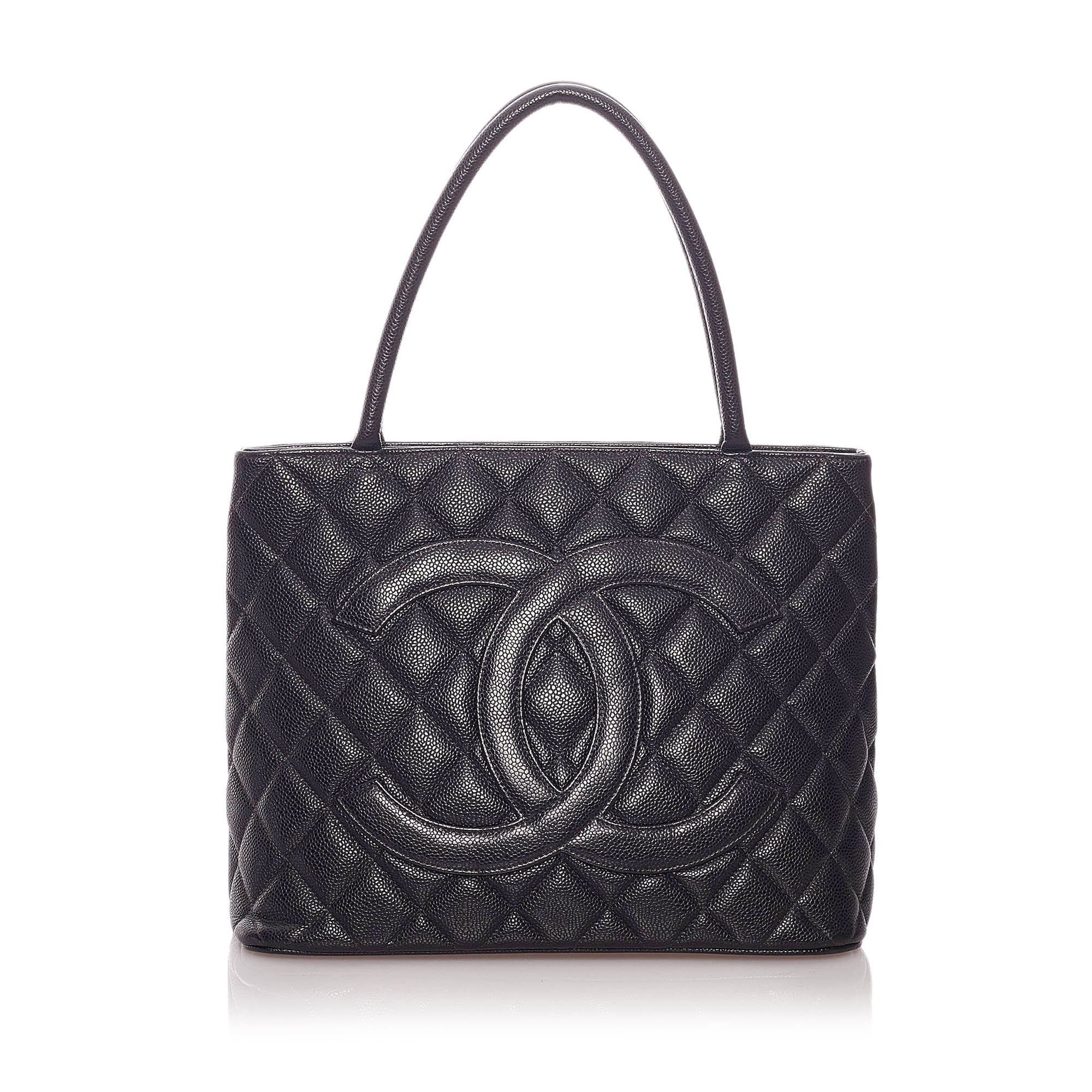 Leather chanel tote bag sale