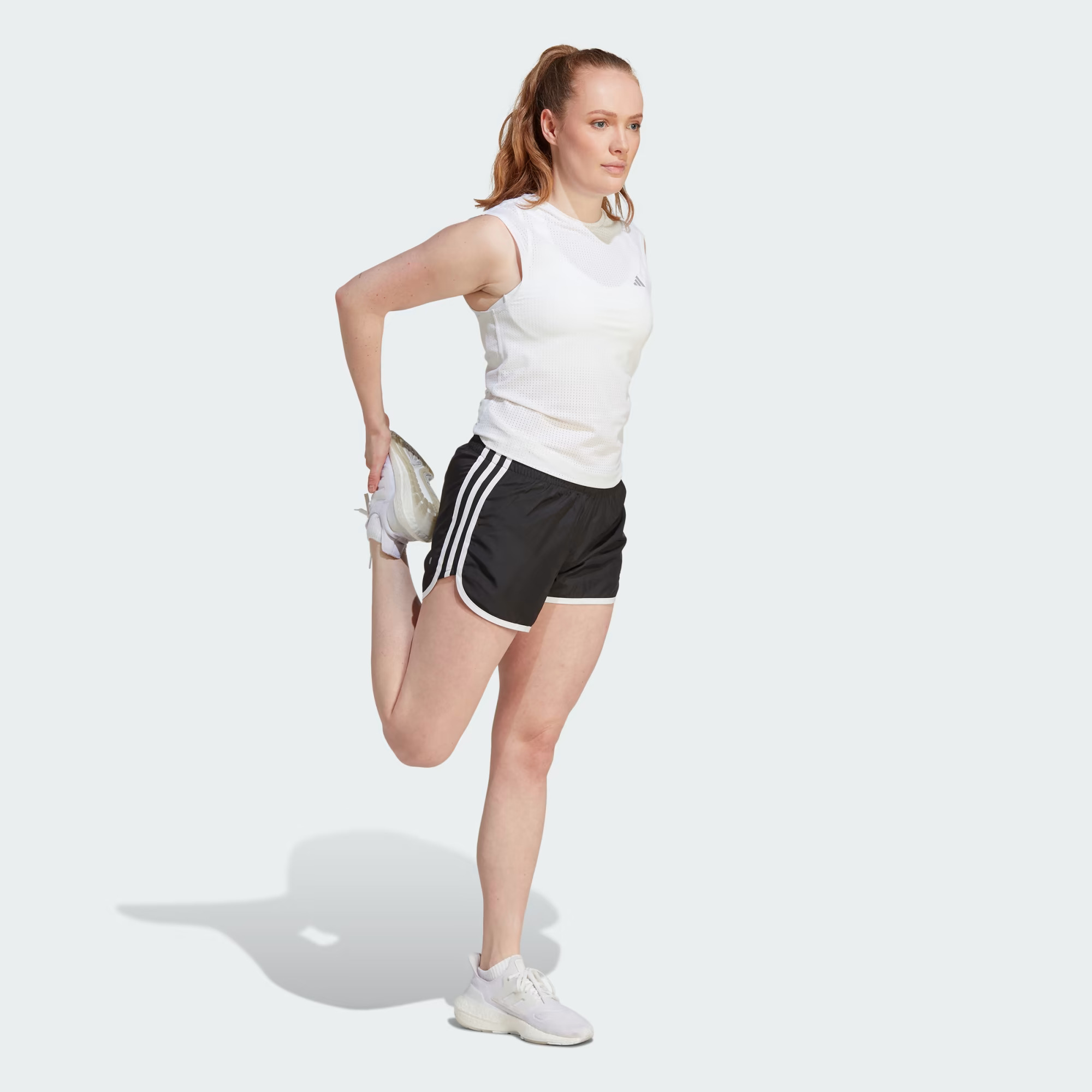 Adidas Women's Marathon 20 Running Shorts Black White photo 4