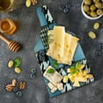 thumbnail image 5 of Rustic Cutting Board, Digital Graphic with Denim Forms and Colored Minimalist and Lines Print, Decorative Tempered Glass Cutting and Serving Board, Wine Bottle Shape, Multicolor, by Ambesonne, 5 of 5